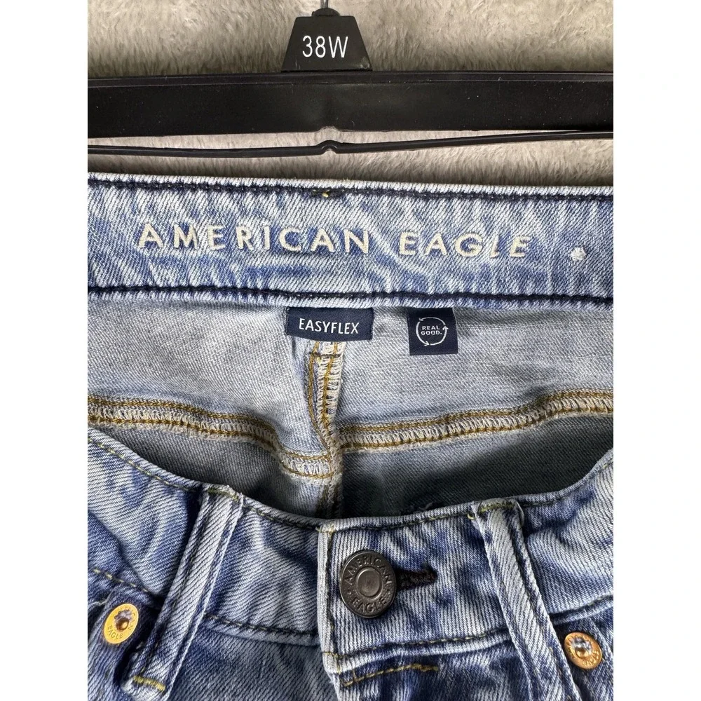 American Eagle Outfitters Jeans Mens 28x30 Light Wash Athletic Straight Easyflex - Picture 8 of 11